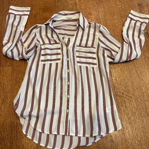 Express Blouse ~ red, white & blue striped